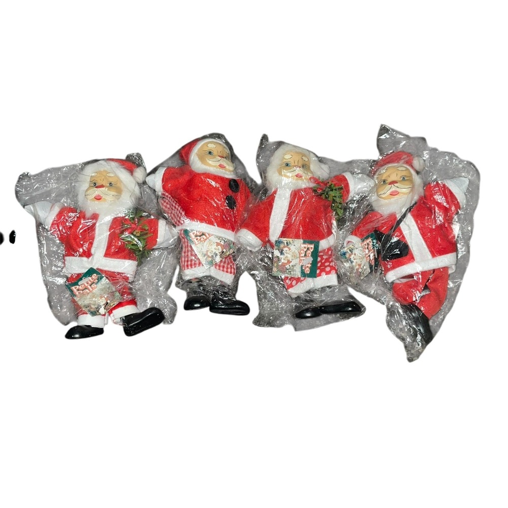 Petite Pals Santa Clause Sitter+Non‎ Sitter Doll Vintage Lot 4 Gift Christmas